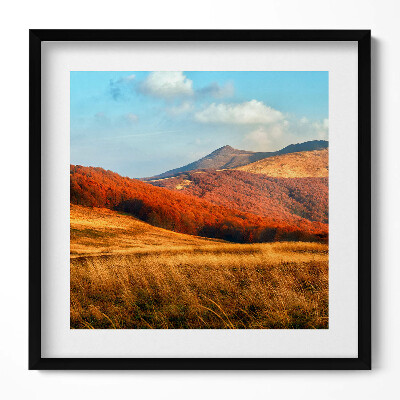 Keretezett falikép Tavaszi táj hegyekkel és fákkal