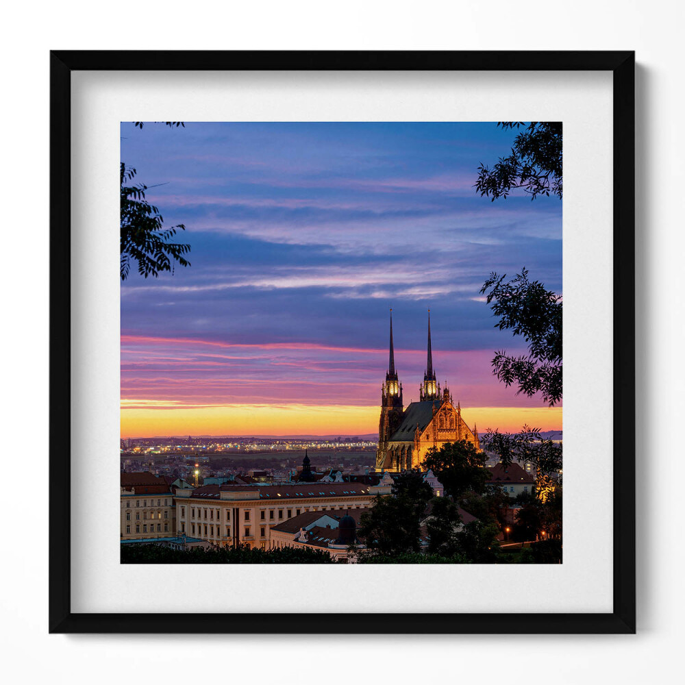 Keretezett falikép Katedrális naplementében