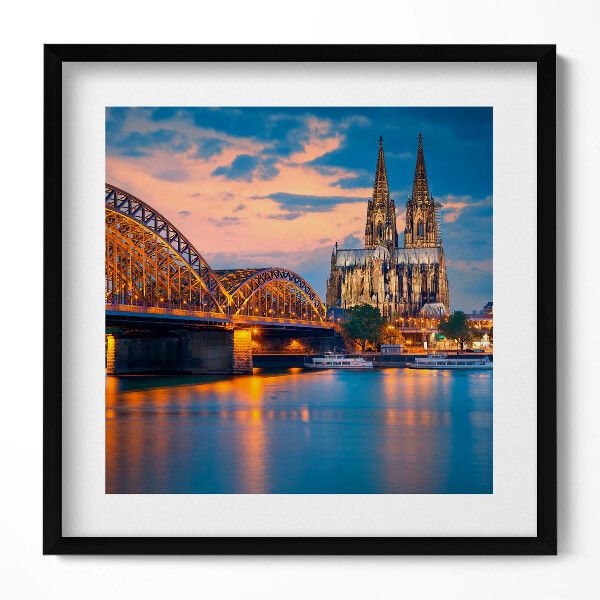 Keretezett falikép Kölni dóm és híd