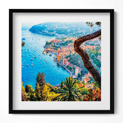 Keretezett falikép Tengerparti város panoráma