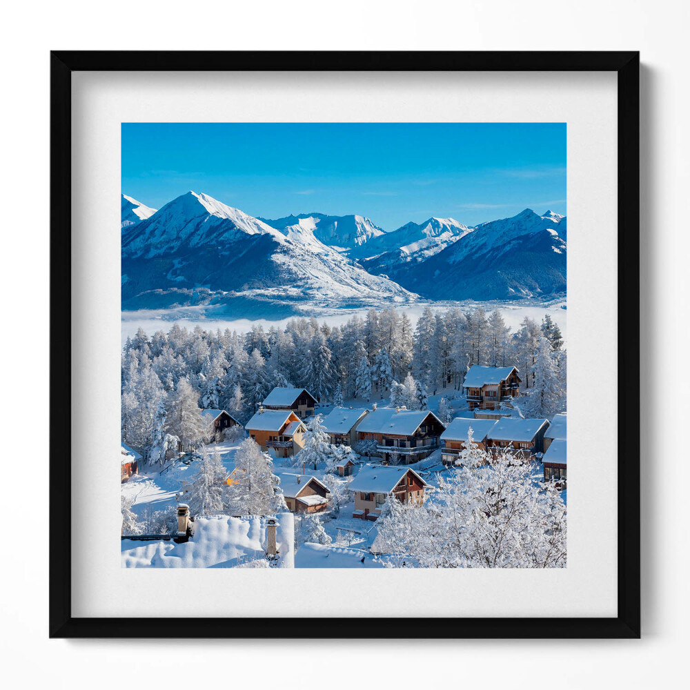 Keretezett falikép Téli hegyvidéki táj