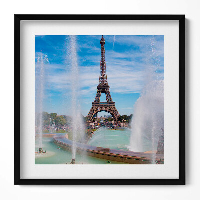 Keretezett falikép Eiffel-torony vízesésekkel