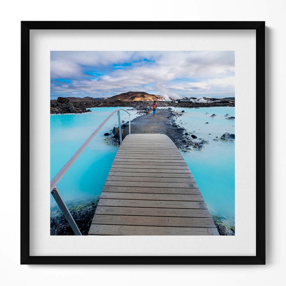 Keretezett falikép Kék víz híd táj