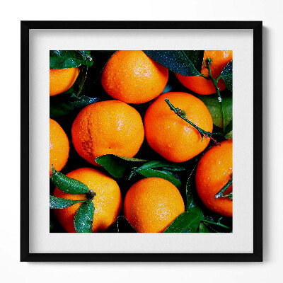 Keretezett falikép Narancsok zöld levelekkel