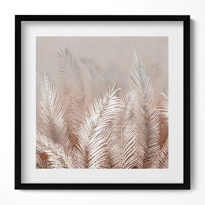 Keretezett falikép Zöld növények levélminták