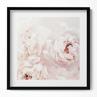 Keretezett falikép Rózsaszín virágok közelről