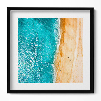 Keretezett falikép Tengerparti táj homok és víz