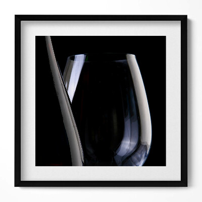 Keretezett falikép Borospohár és üveg