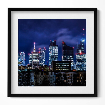 Keretezett falikép Modern városi táj éjszaka