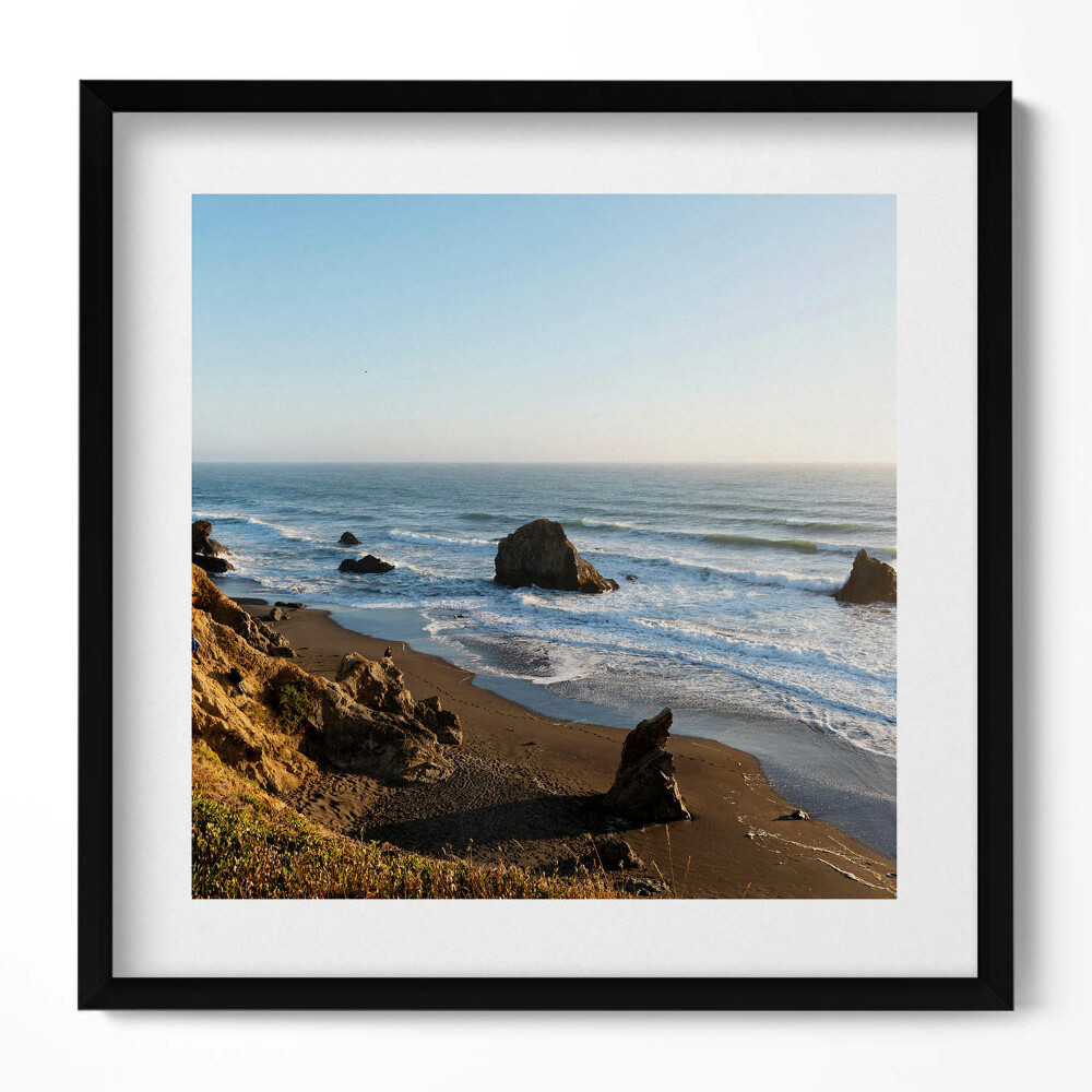 Keretezett falikép Tengerparti táj sziklákkal