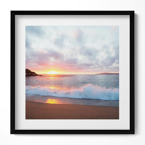 Keretezett falikép Naplemente a tengerparton