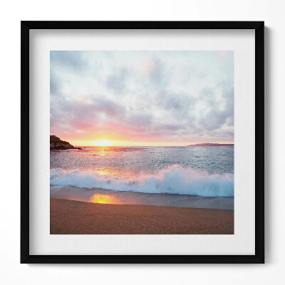 Keretezett falikép Naplemente a tengerparton