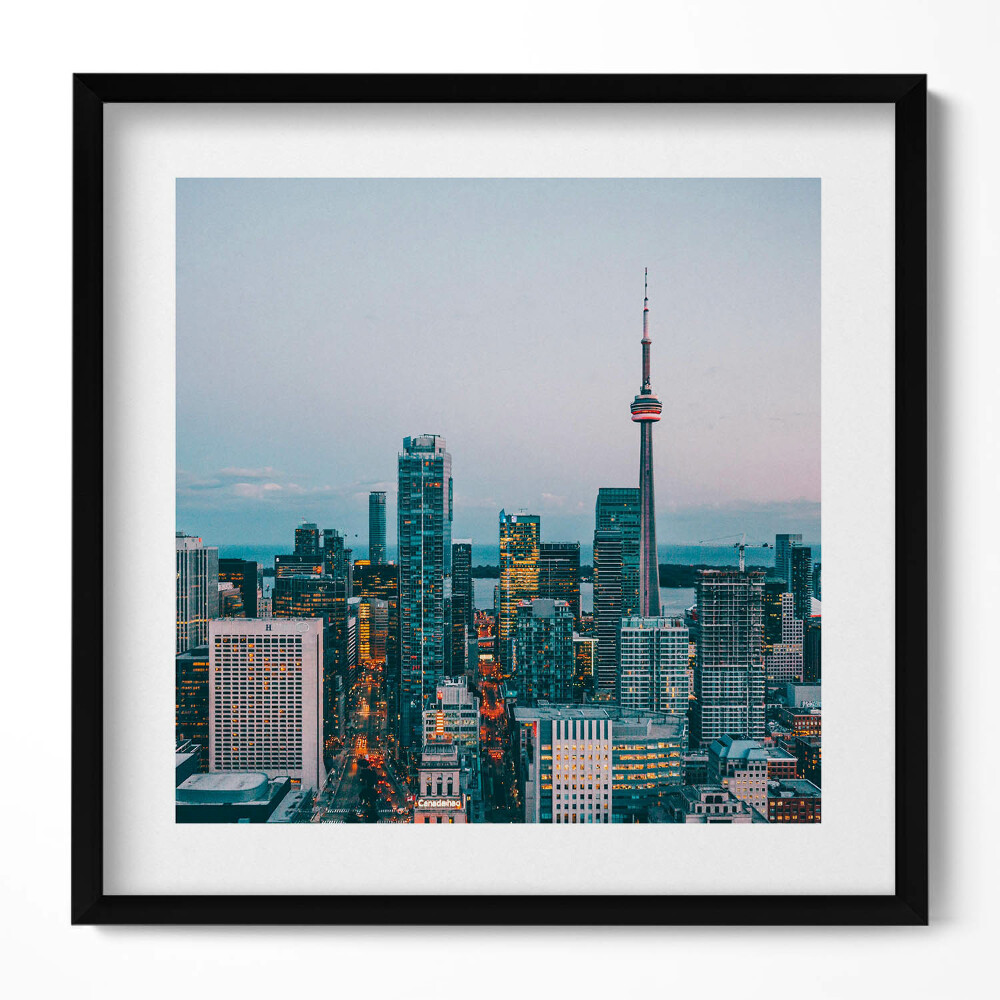 Keretezett falikép Modern városkép éjszaka