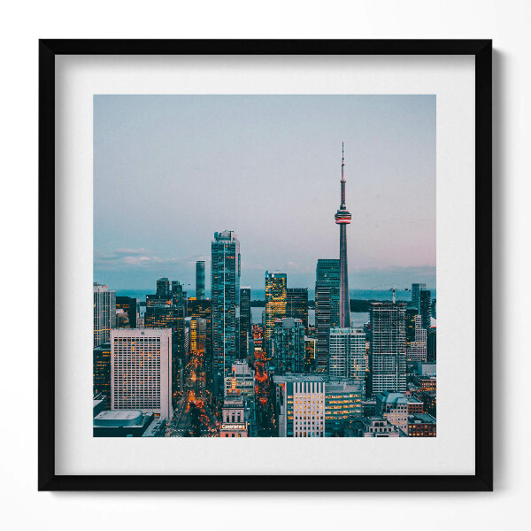 Keretezett falikép Modern városkép éjszaka