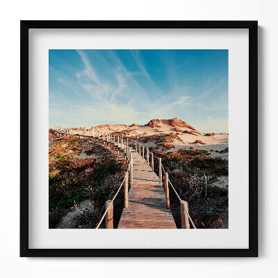 Keretezett falikép Homokdűnékhez vezető stég