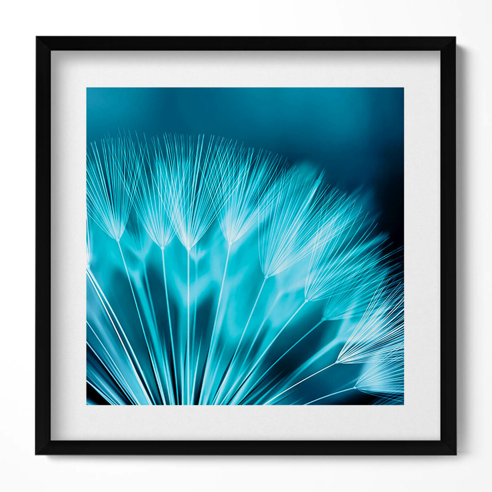 Keretezett falikép Pillangóvirág részlete kék árnyalatokban