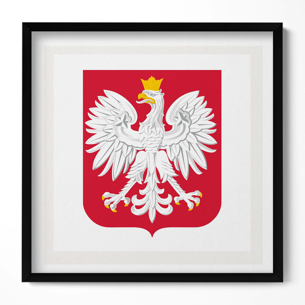 Keretezett falikép Lengyelország fehér sas emblémája