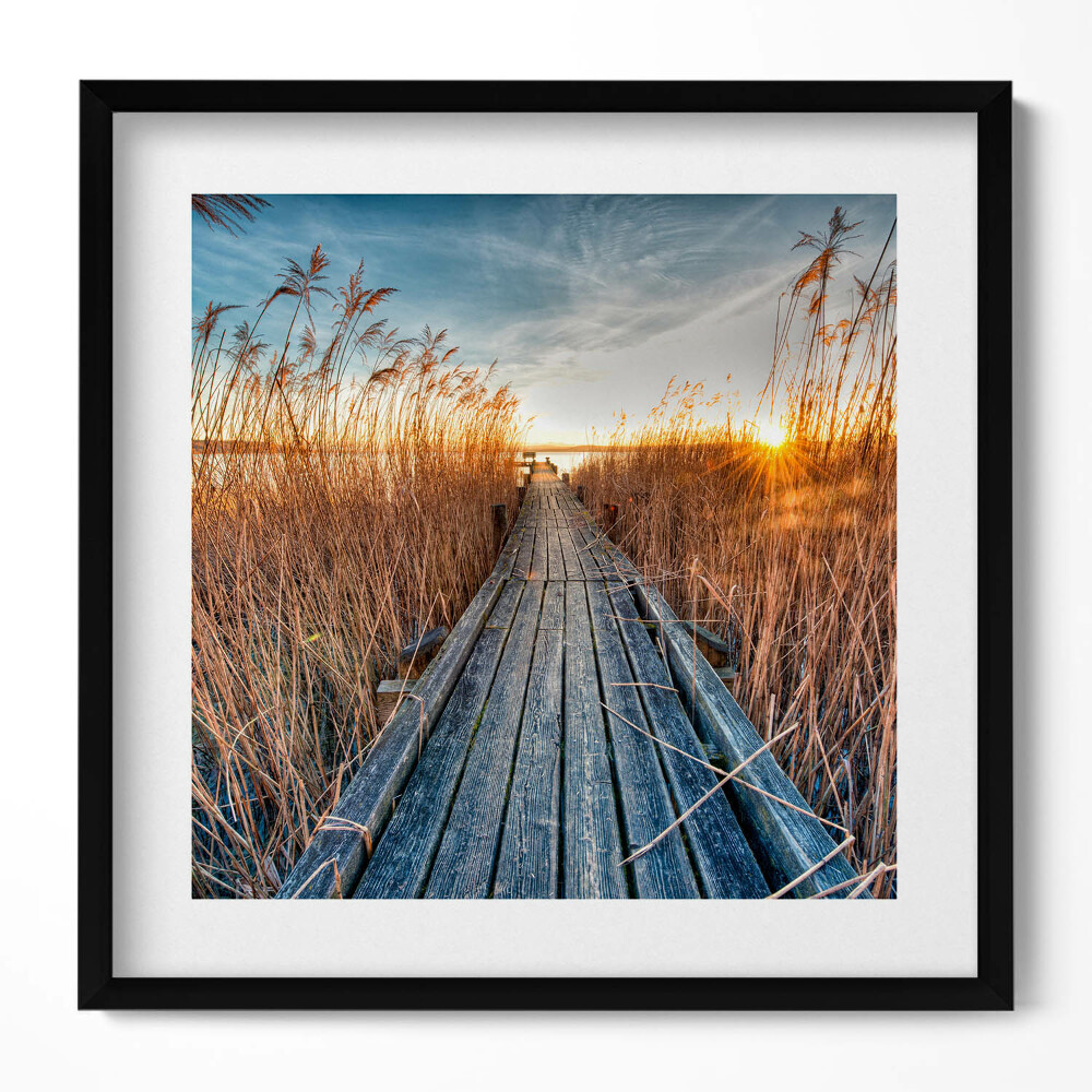 Keretezett falikép Híd a nádas mellett