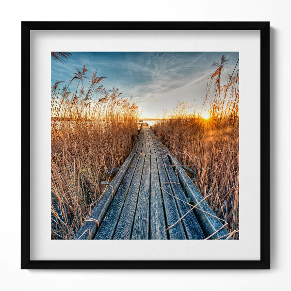 Keretezett falikép Híd a nádas mellett
