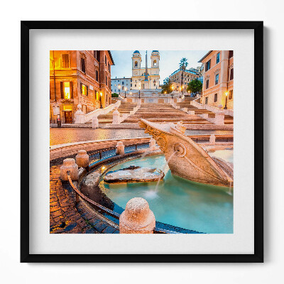 Keretezett falikép Spanyol lépcső és vízmedence