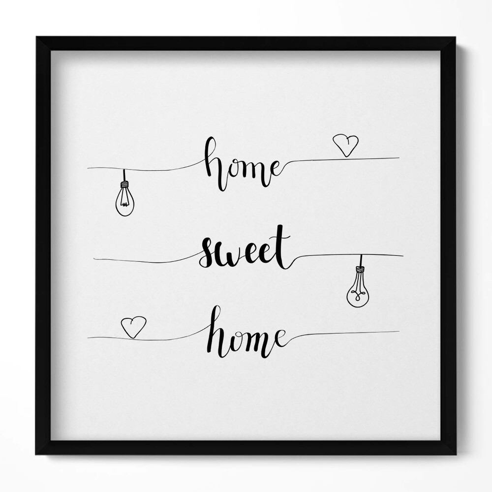 Keretezett falikép Otthon édes otthon felirat