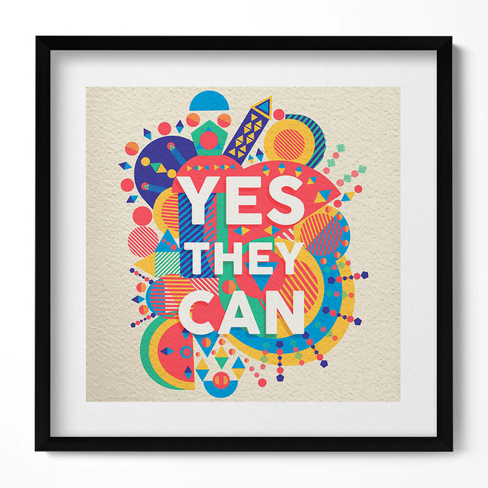 Keretezett falikép Absztrakt színes minták pozitív üzenet