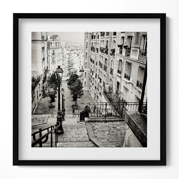 Keretezett falikép Lépcsős utca városképpel