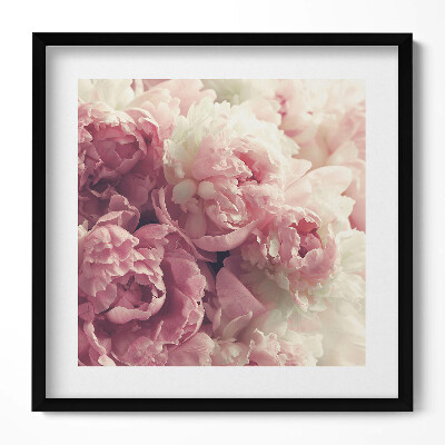 Keretezett falikép Rózsaszín virágok csokorban