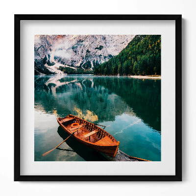 Keretezett falikép Tó hegyek csónak