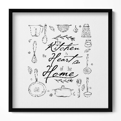 Keretezett falikép Konyhai eszközök és idézet
