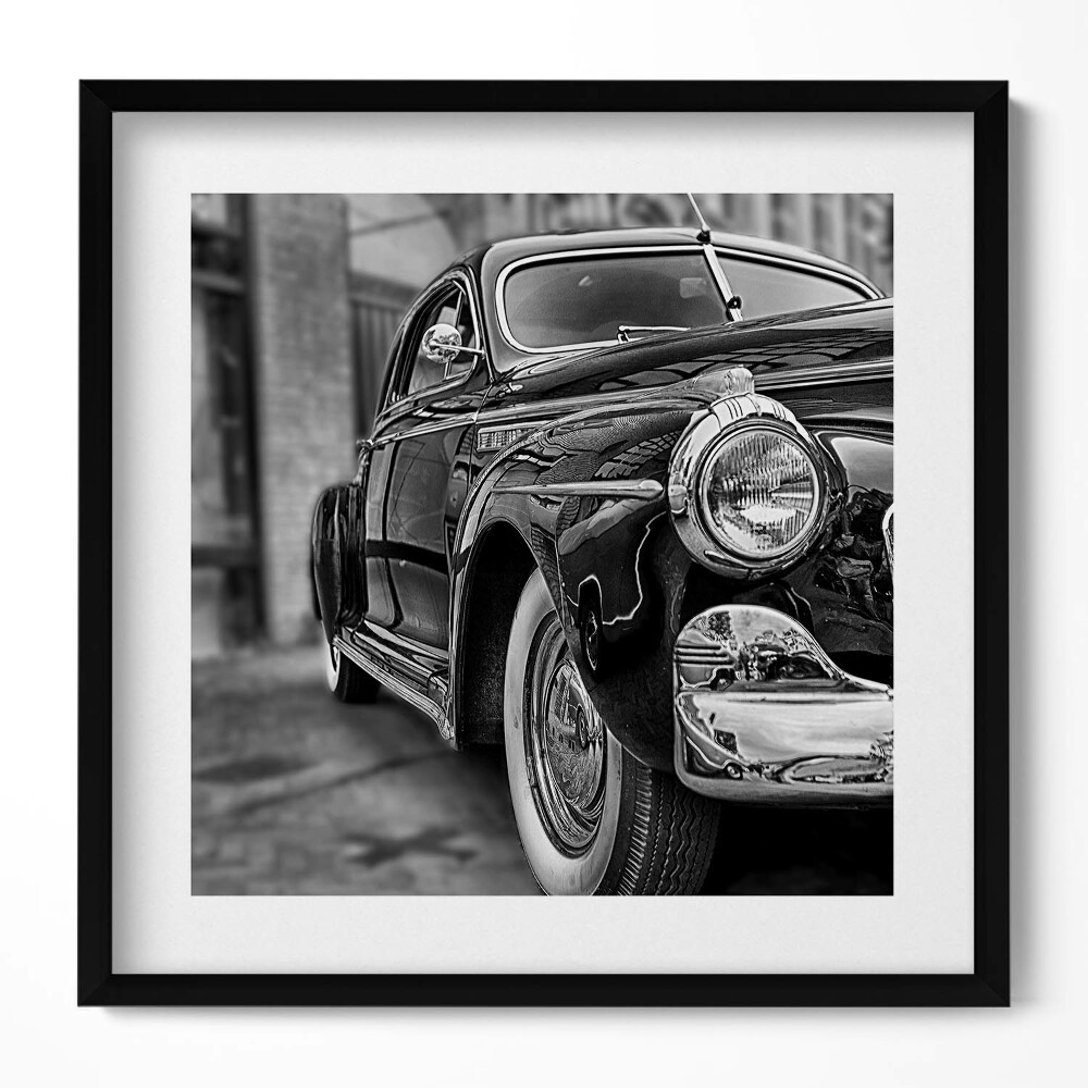 Keretezett falikép Régi fekete autó