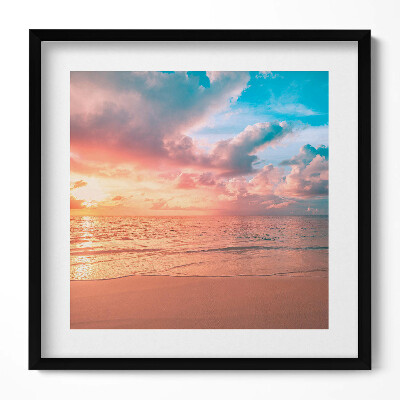 Keretezett falikép Naplemente a tengerparton