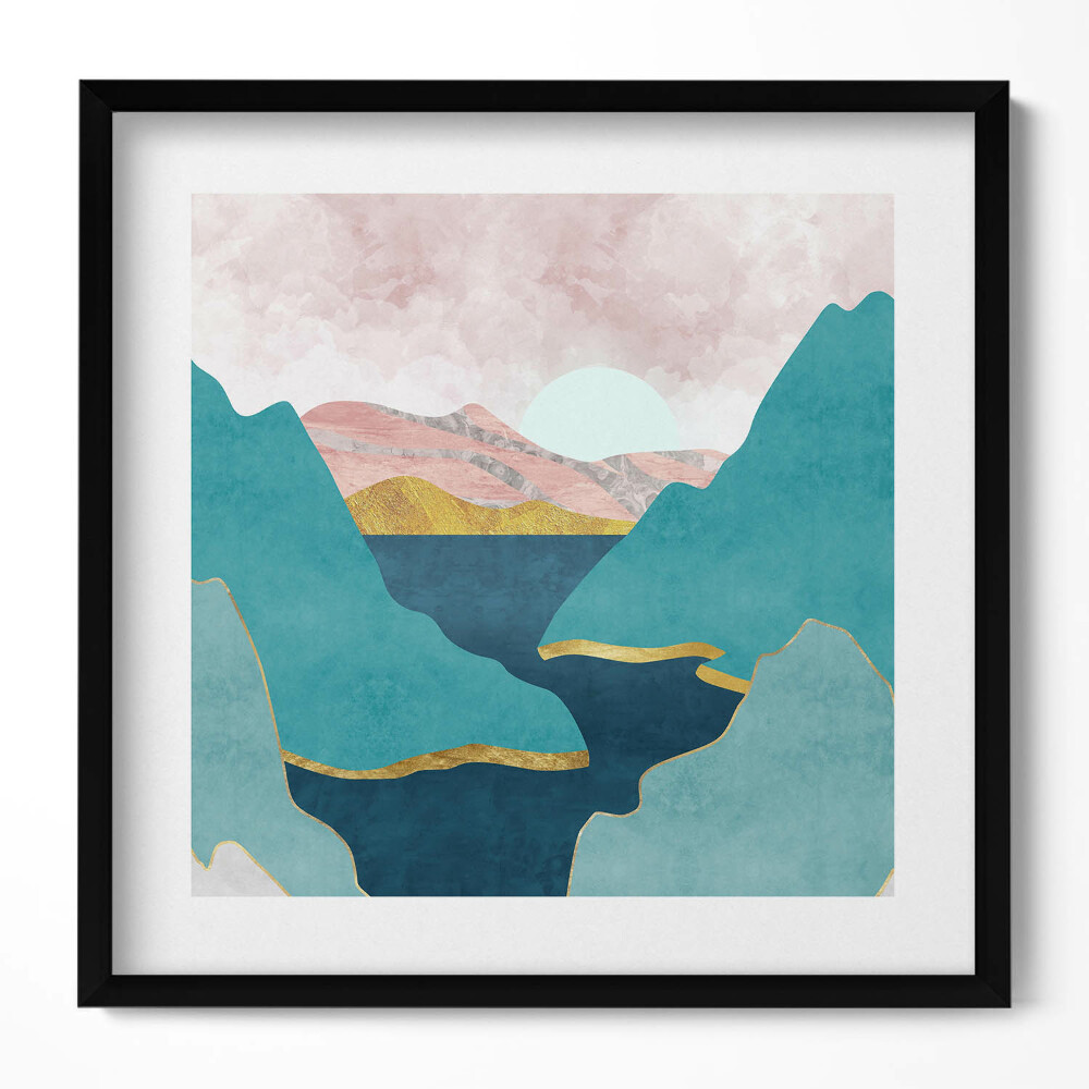 Keretezett falikép Absztrakt hegyvidéki táj