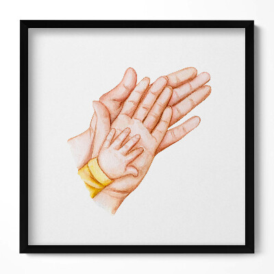 Keretezett falikép Családi kézi illusztráció