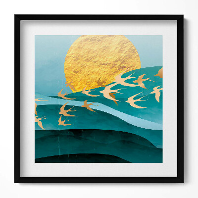 Keretezett falikép Napsütéses tengerparti táj