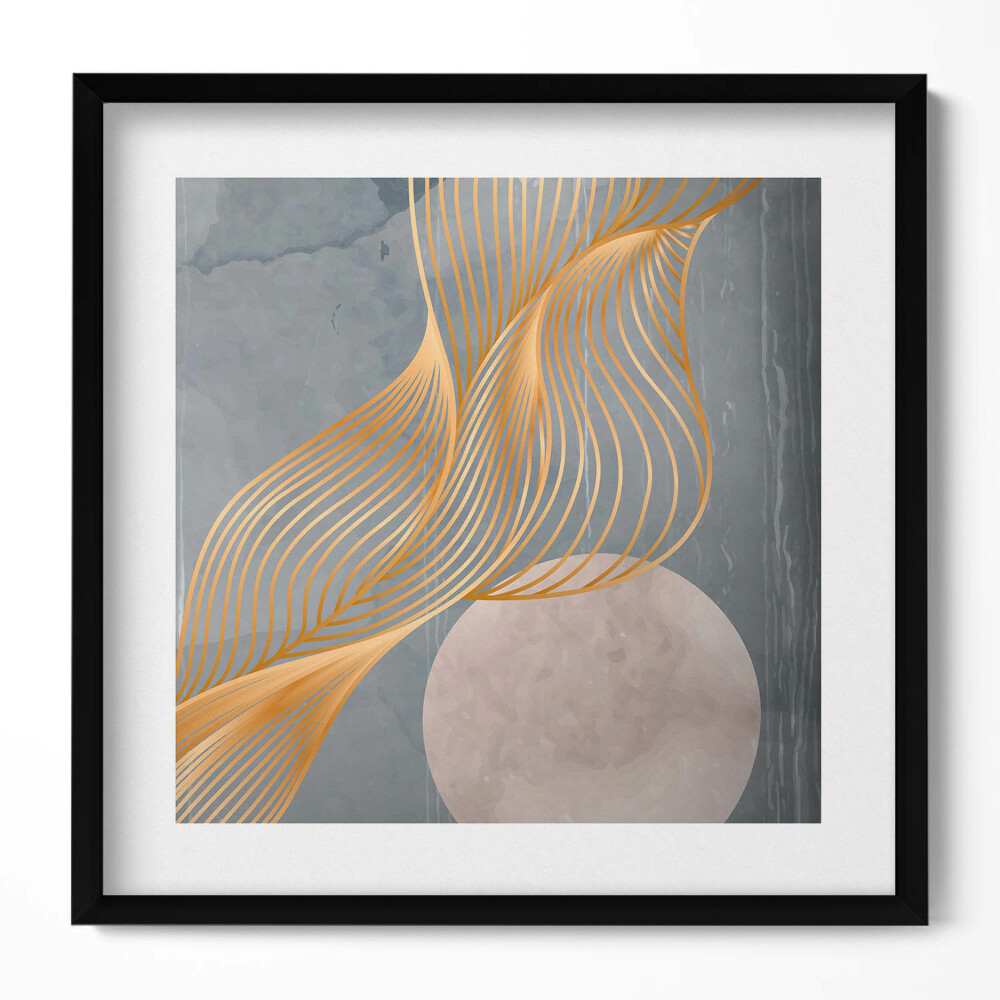 Keretezett falikép Absztrakt vonalak és kör