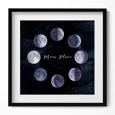 Keretezett falikép Holdfázisok körben