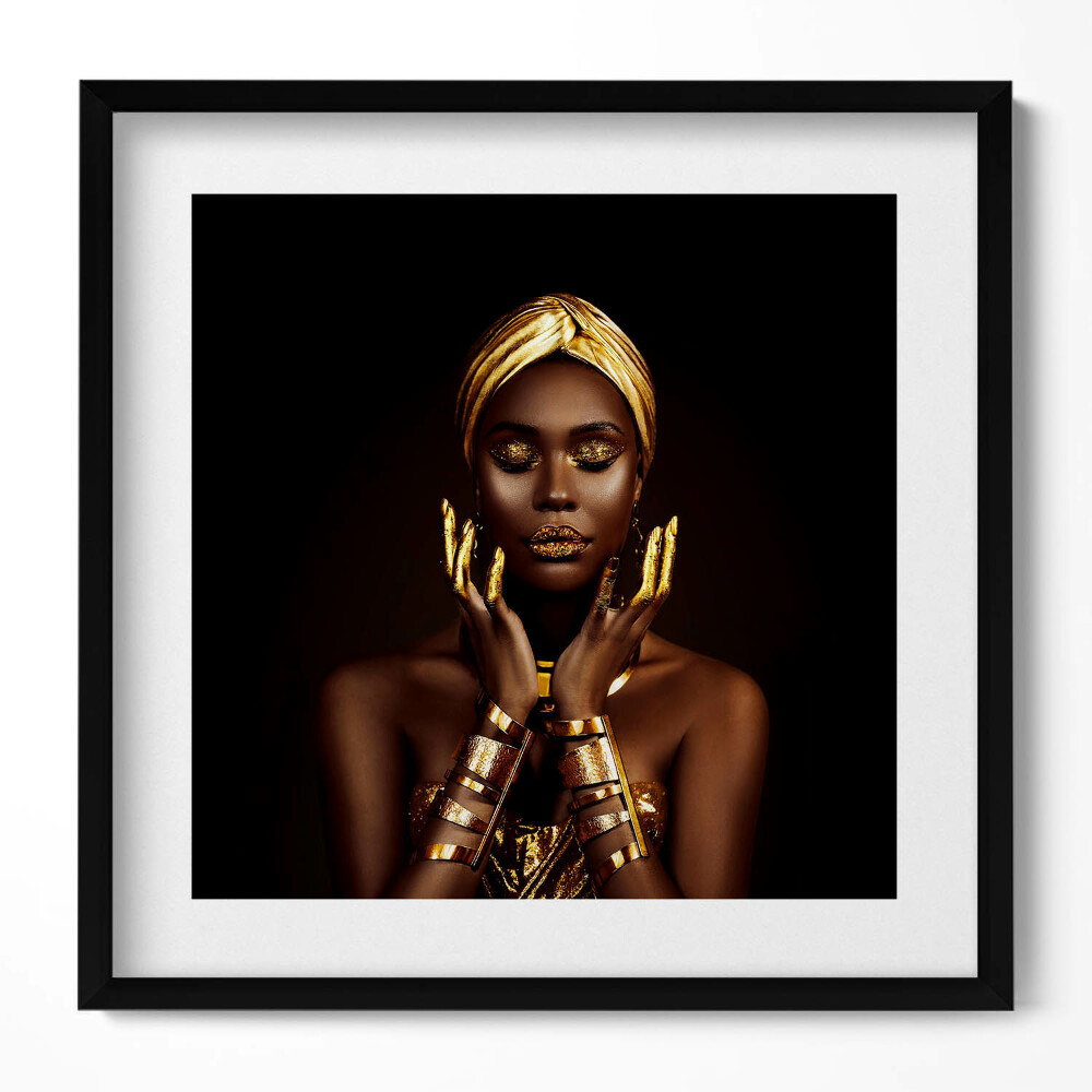 Keretezett falikép Elegáns nő arany kiegészítőkkel