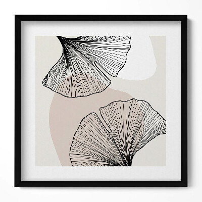 Keretezett falikép Levélmintás minimalista design