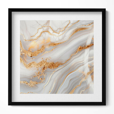 Keretezett falikép Absztrakt arany és szürke mintázat