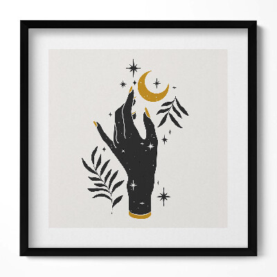 Keretezett falikép Csillagos kéz holdsarlóval