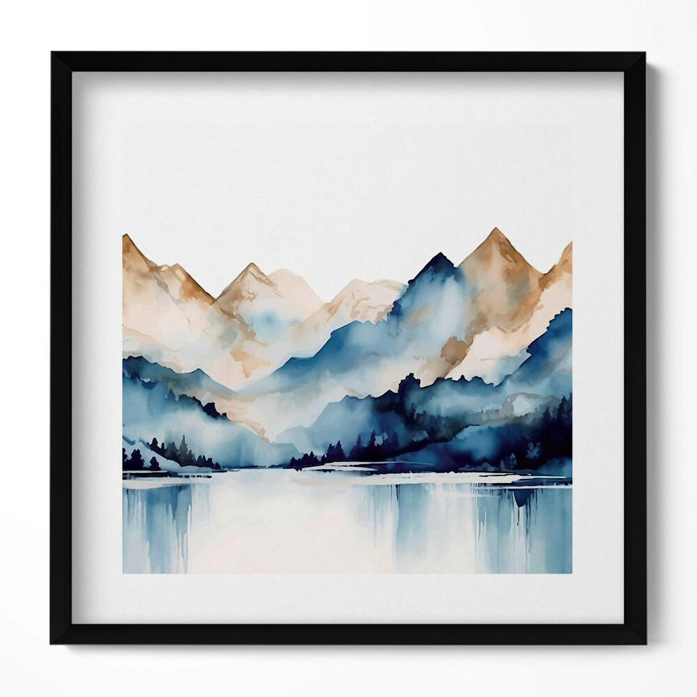 Keretezett falikép Hegyek és víz tükröződése
