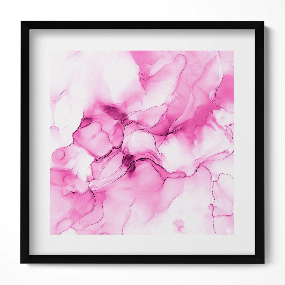 Keretezett falikép Absztrakt rózsaszín motívum