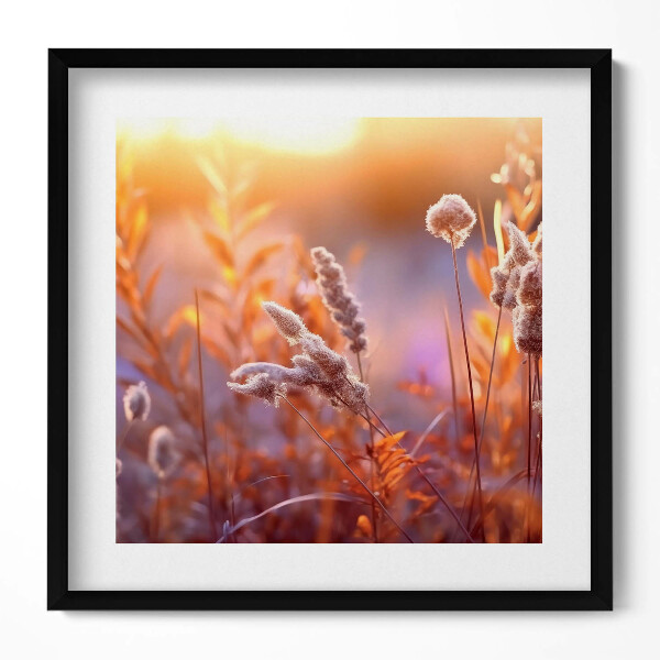 Keretezett falikép Puha fűszálak napfényben