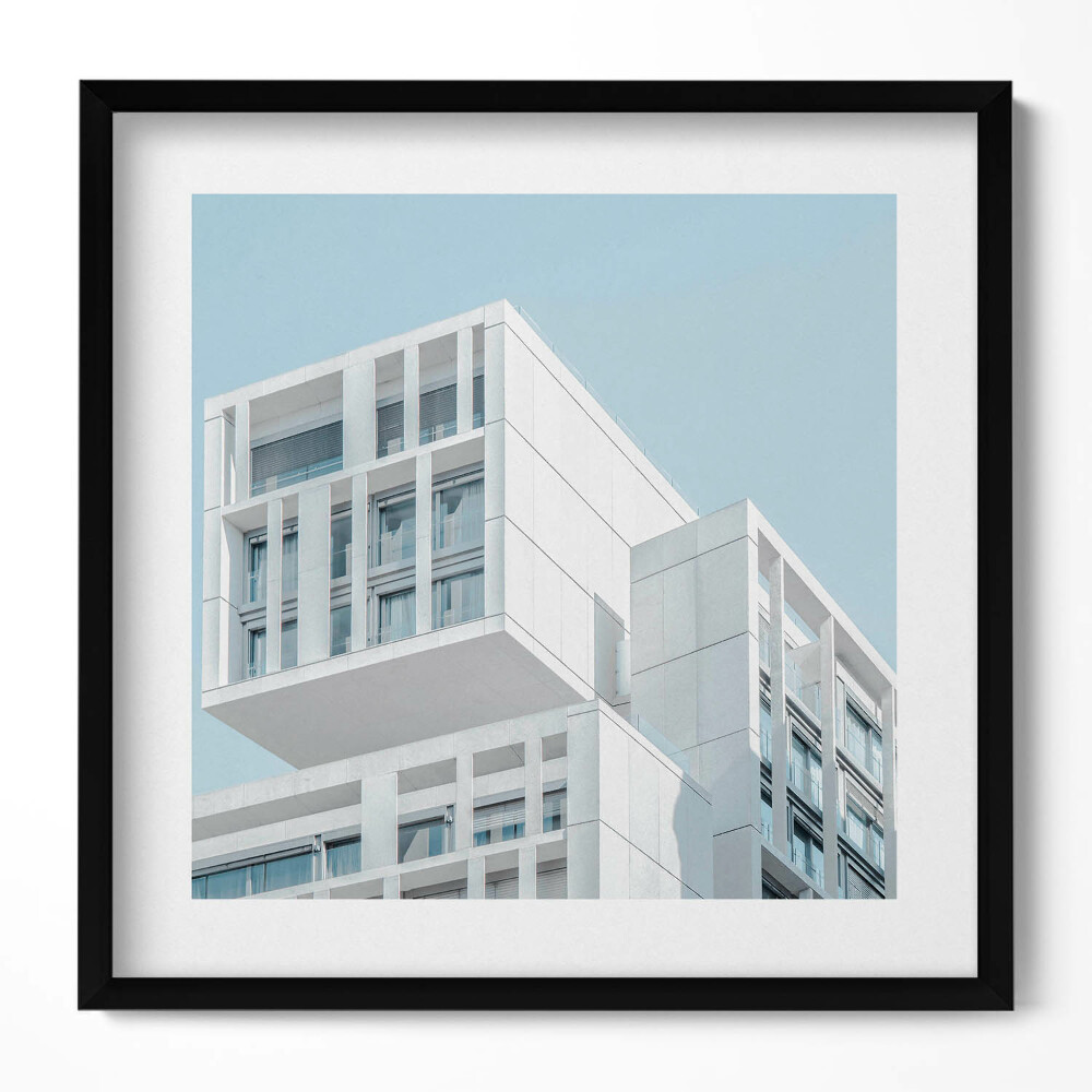 Keretezett falikép Modern épület geometriai formái