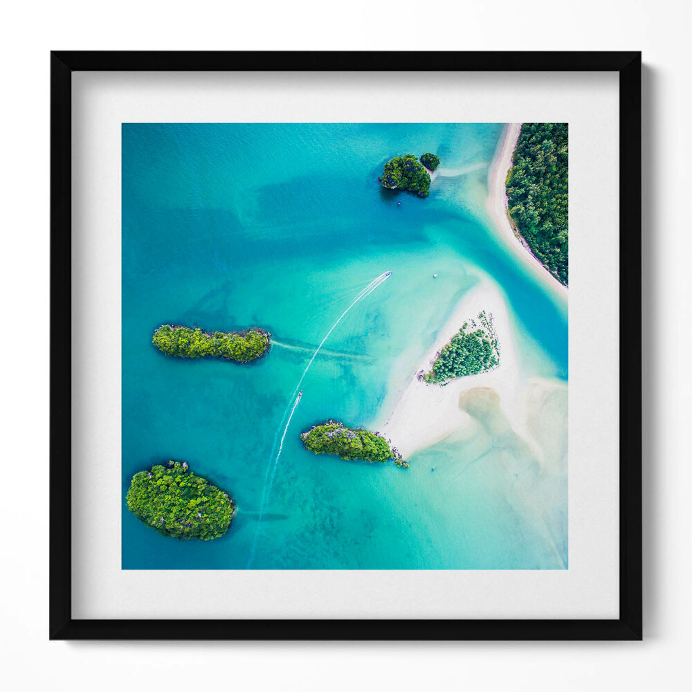 Keretezett falikép Trópusi sziget és türkizkék víz