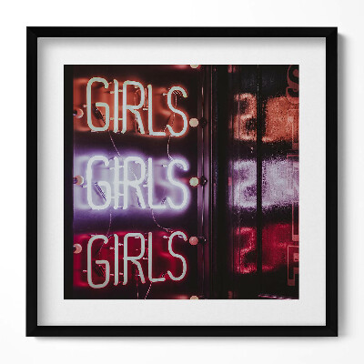 Keretezett falikép Neon felirat: 