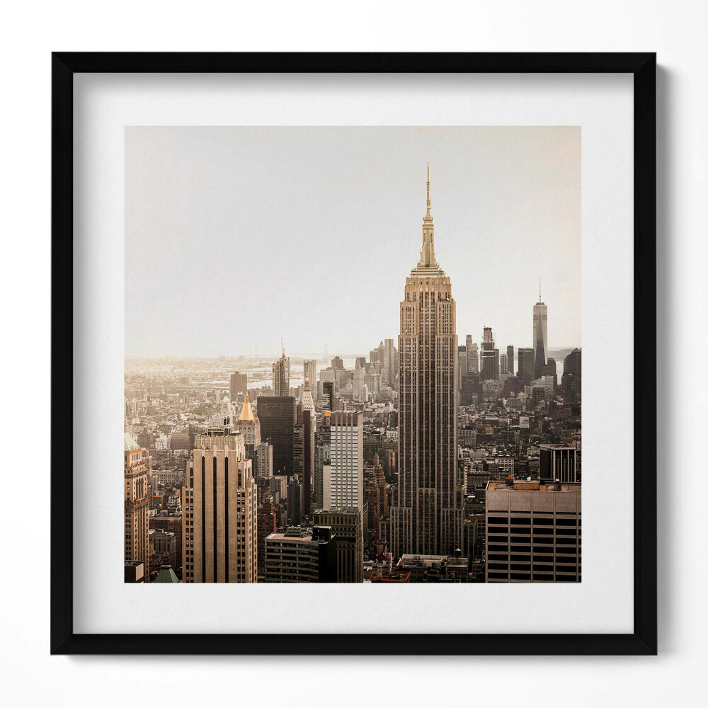 Keretezett falikép Városi táj felhőkarcolók