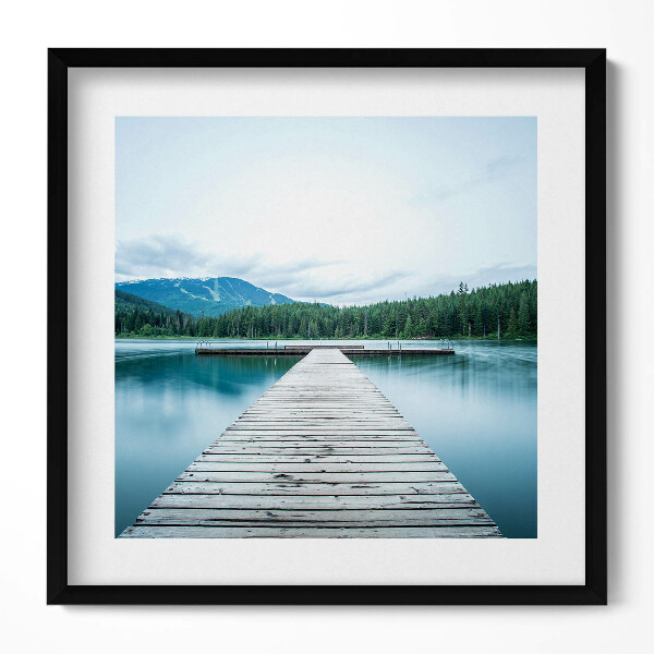 Keretezett falikép Híd a tó felett