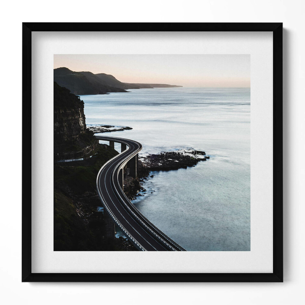 Keretezett falikép Tengerparti kanyarodó út